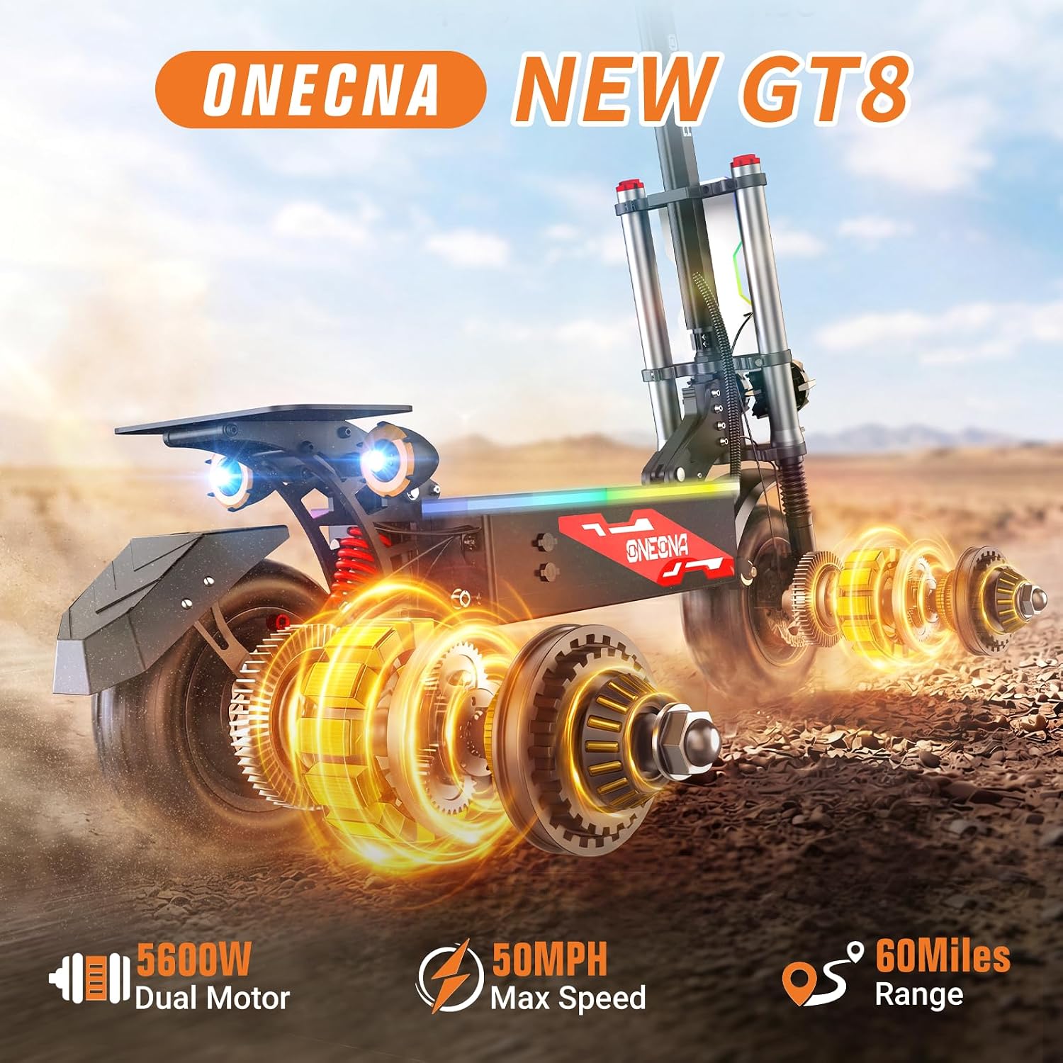 ONECNA GT8PRO, patinete eléctr - 60V 5600W Dual Motor Electric Scooter reseña y precio